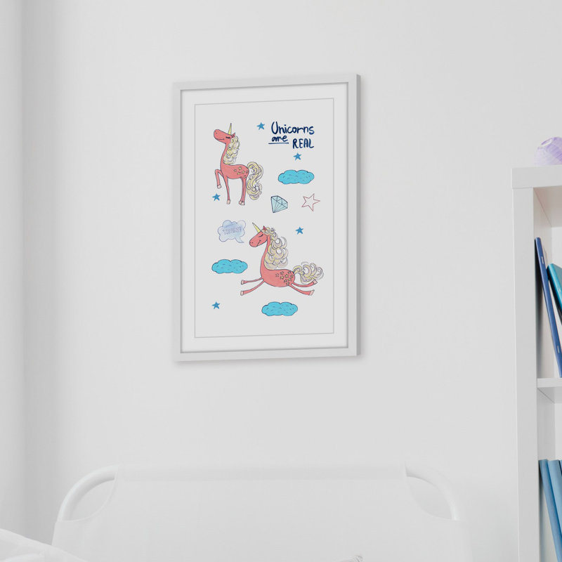 «Unicorns are Real III», reproduction encadrée, H 45 po x l 30 po