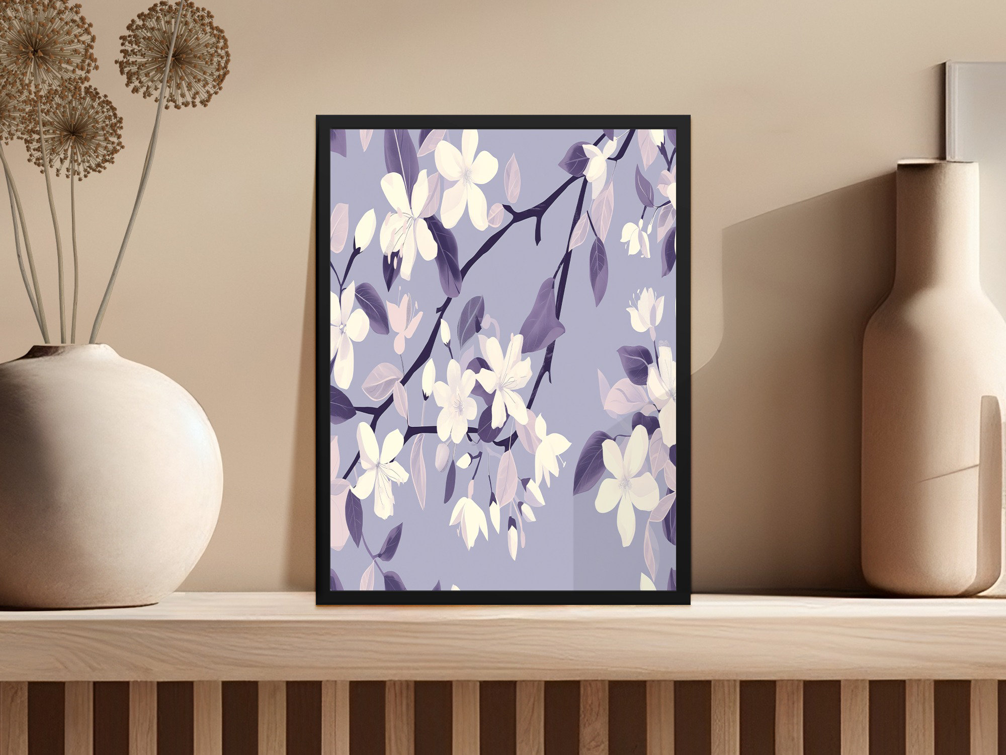 Brayden Studio Floral Pattern Design With Decorative Flowers Art Poster ...