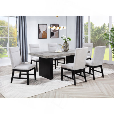Mobilier de salle à manger en bois doux et rectangulaire