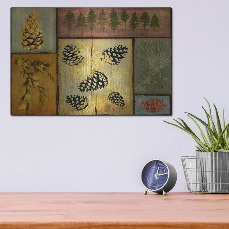 Winston Porter «Pines And Oak 1» par Art Licensing Studio, art mural en métal, H 12 po x l 12 po