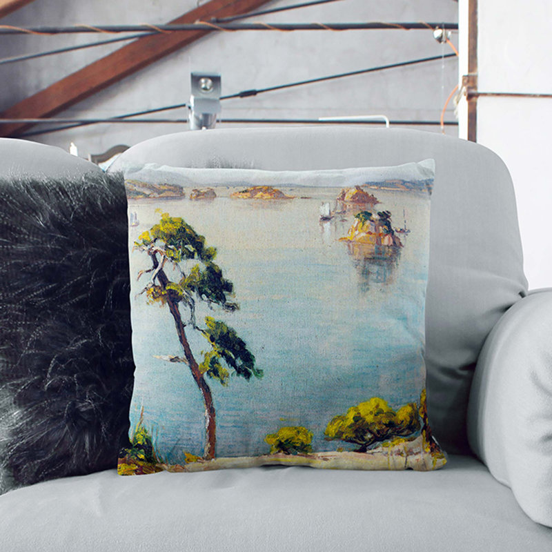 Floral Square Throw Cushion, 55cm H x 55cm W x 20cm D, Black