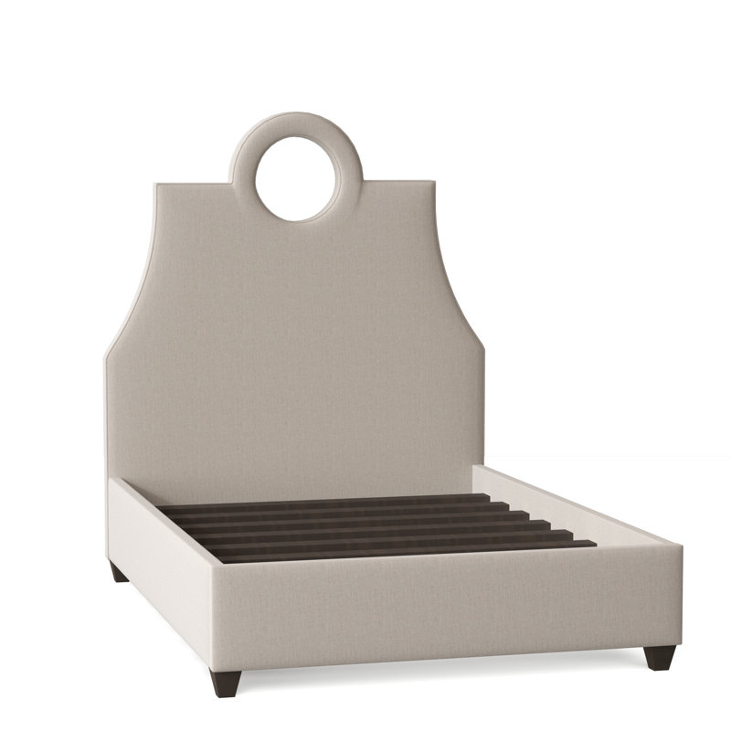 Tess Upholstered Bed, Queen, Bella Granite, Brown Mahogany