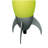 10.5" Tall Acrylic Kids Table Lamp, Rocket Ship design, Yellow