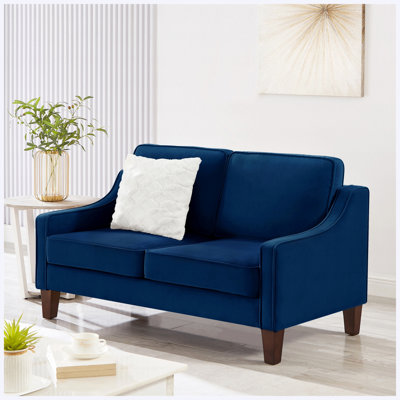 2-Seater Loveseat Sofa Velvet Red for Living Room, Bedroom