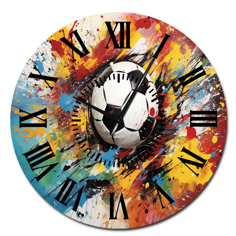 Horloge murale Abstraction Soccer Ball - Sports, Surdimensionné