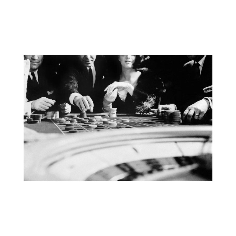 1960s Four Anonymous Unidentified People Gambling Casino Roulette - Wrapped Canvas Print, 30.48 cm H x 45.72 cm W