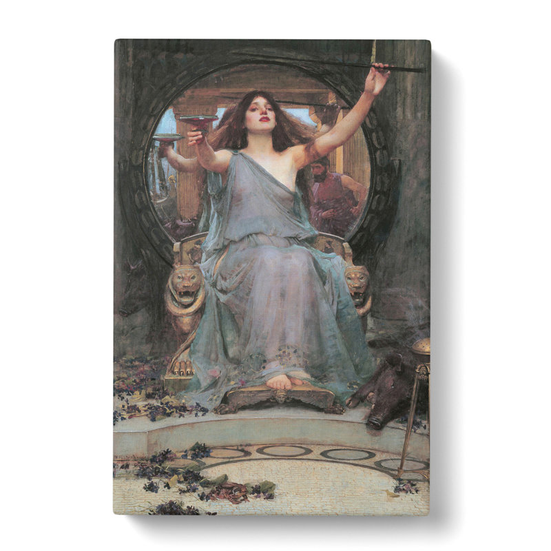 Circe Offering The Cup To Odysseus by John William Waterhouse - Wrapped Canvas Painting, 60cm H x 40cm W x 3cm D