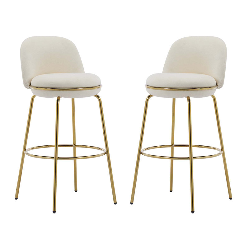 Ensemble de 2 tabourets de bar Rio Claro, Beige