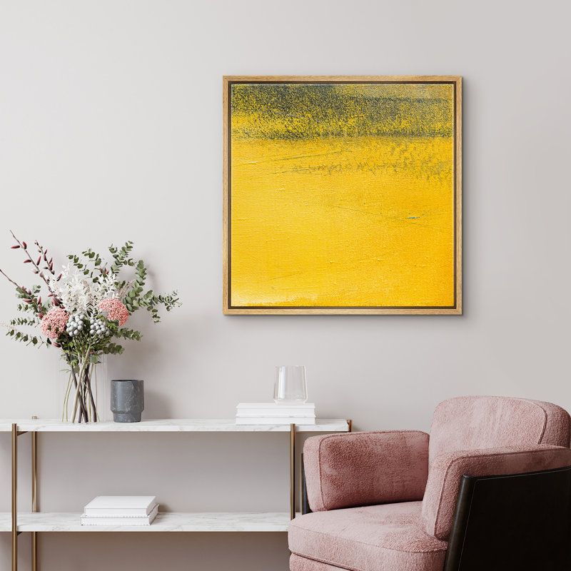 «Faded Yellow Textured Effect», impression sur toile, Naturel, H 16 po x l 16 po x P 1,5 po