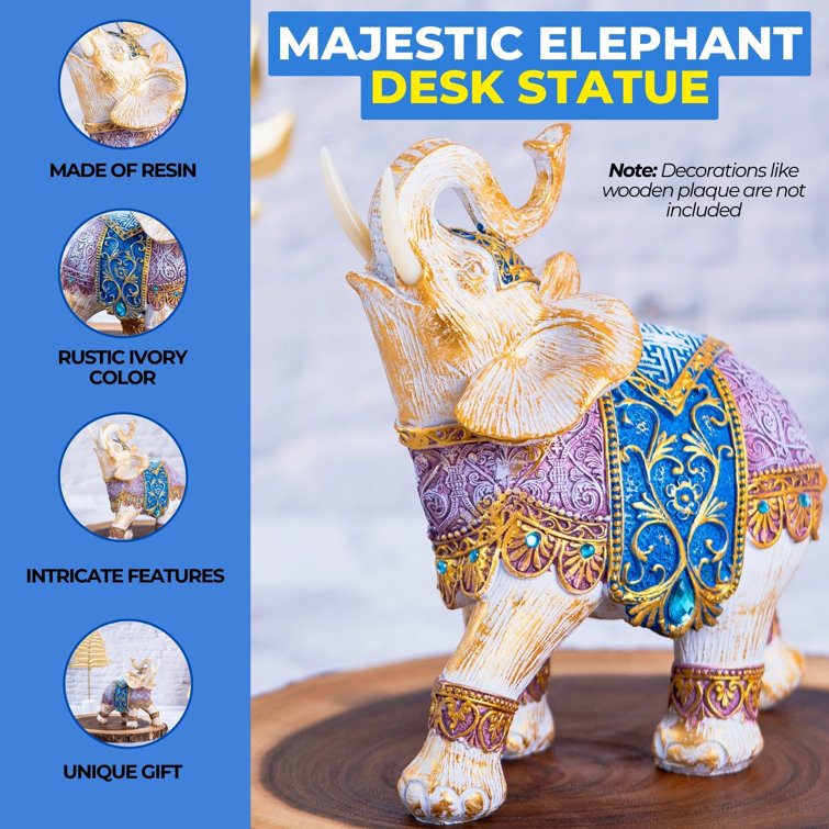 Gold Decorative Accent Wall Hooks Key Holder Hanger Elephant Handmade from  India
