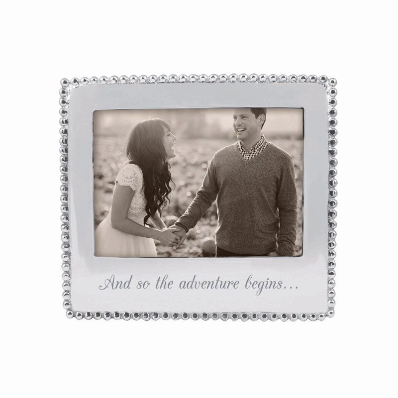 Beaded Silver 5x7 Aluminum Tabletop Picture Frame