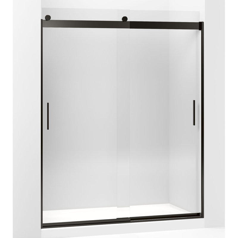 Levity Sliding Shower Door, 78" H X 56-5/8" - 59-5/8" W, With 5/16" Thick Crystal Clear Glass And Blade Handles