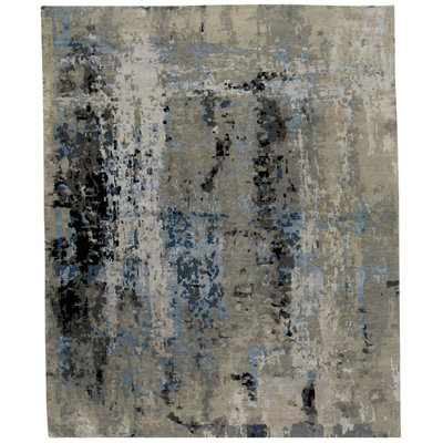 Dakston Hand-Knotted Wool Cerulean Blue Area Rug