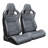 2PC Universal Bucket Racing Seats Stitch PVC Leather Reclinable Carbon Look Leather  With Adjustor Slider(Not Including Seat Bracket ) 1 Box Of 2 Pieces