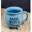 Wicca Magic Blue Basic Witch Broomstick Cauldron Ceramic Mug With Handle 16Oz