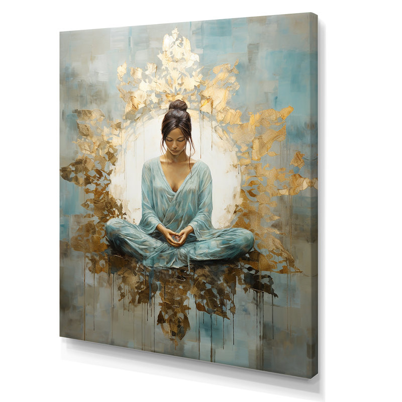 Zen Meditation Position I - méditation sur toile, Toile tendue, H 32 po x l 24 po x P 1 po