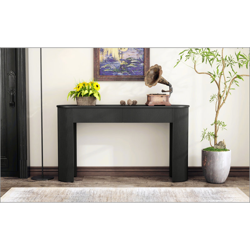 Entryway Table With Fluted Design, Black