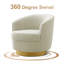 Fauteuil demi-tonneau pivotant en velours Janien-797537522