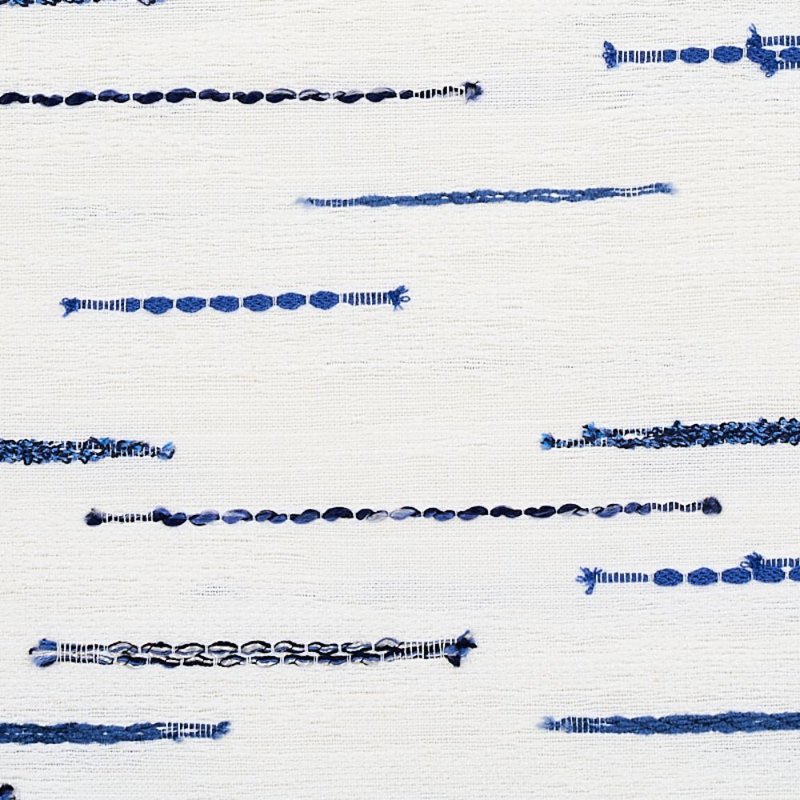Tissu à rayures Leland, Bleu / gris