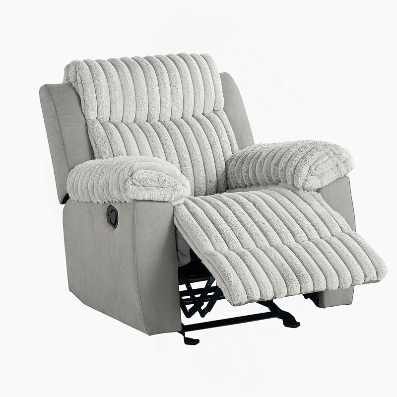 Fauteuil oscillant inclinable manuel transitionnel de style transitionnel gris, Gris