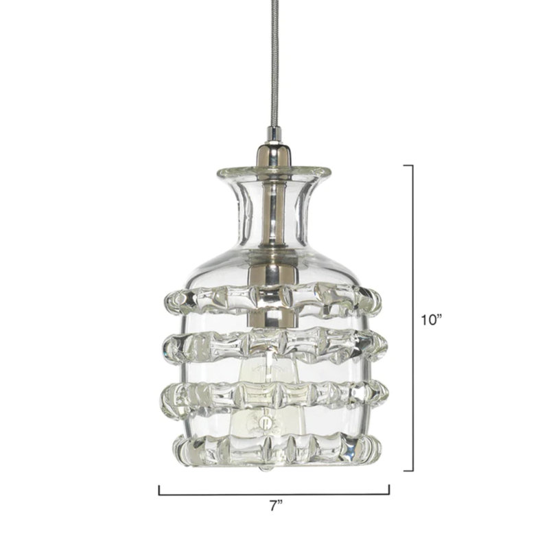 Luminaire suspendu unique à 1 lumière Aranit, Transparent