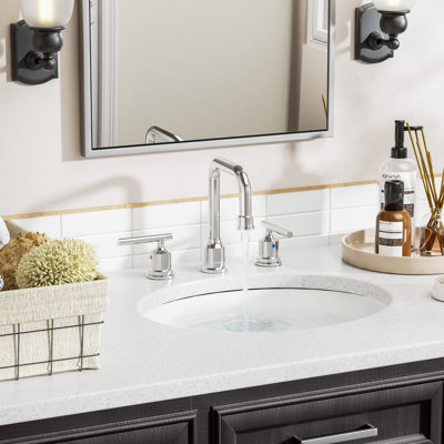 2-handle Bathroom Faucet with Drain Assembly