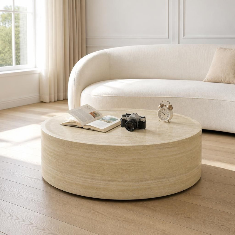 Table basse centrale moderne à motif de faux marbre, table d'appoint stable et durable, table pré-assemblée multifonctionnelle