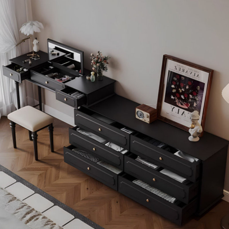 Commode à clapet de style rétro, Noir, noir, noir, noir