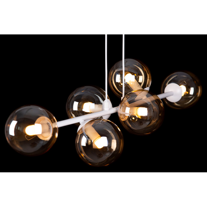 Colbert 6 - Light Kitchen Island Pendant, White, Honey