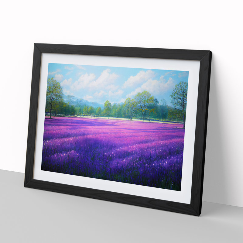 Stimulating Bluebell Field - Framed Print, Black, 34cm H x 46cm W x 2cm D