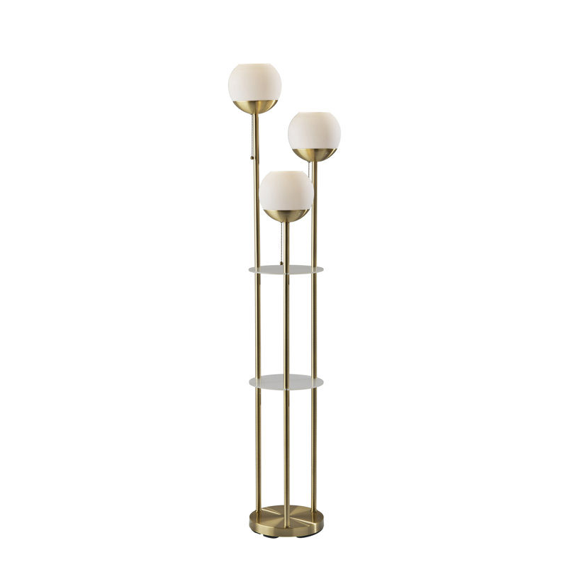 Lampe sur pied 63 po, Laiton antique