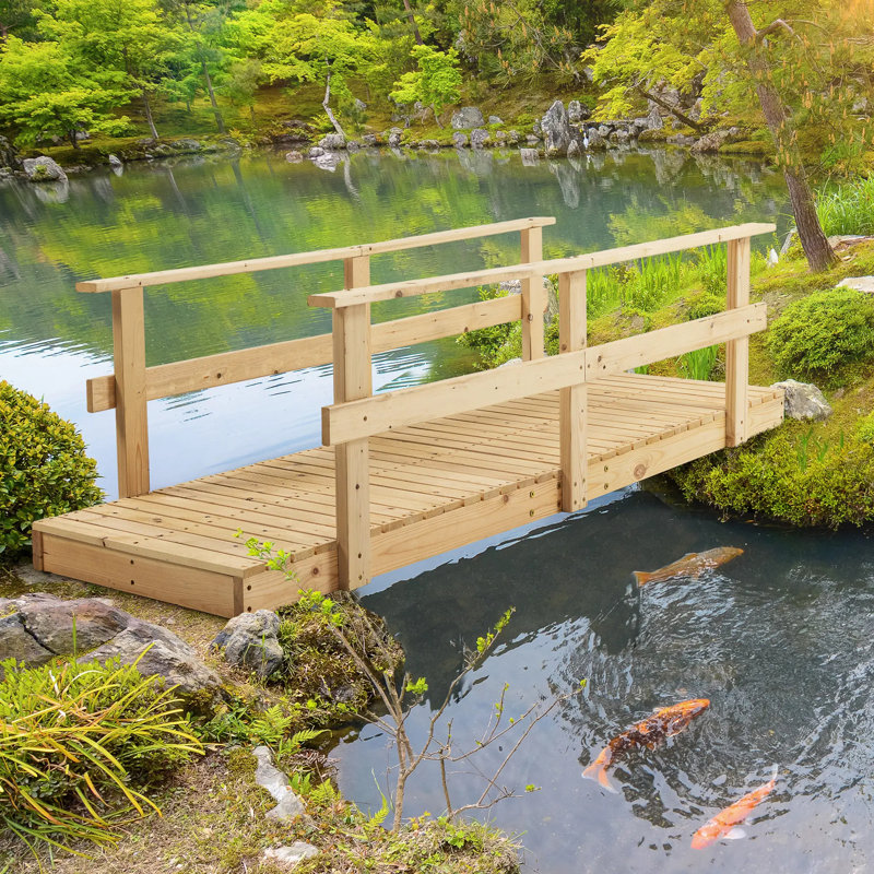 Passerelle en bois 7 'pour étangs, ruisseaux et ruisseaux
