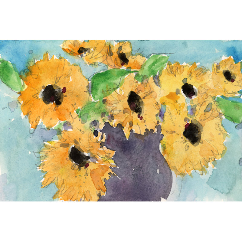 Sunflower Moment I by Samuel Dixon - Wrapped Canvas Painting, 20cm H x 30cm W