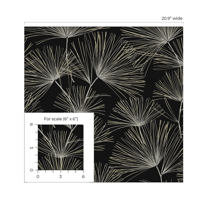 Adriannah Peel & Stick Floral Roll, Onyx