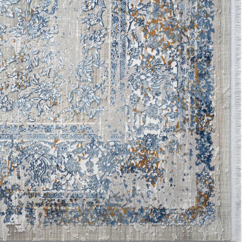 Tapis oriental bleu, Rectangle 5 pi x 7 pi