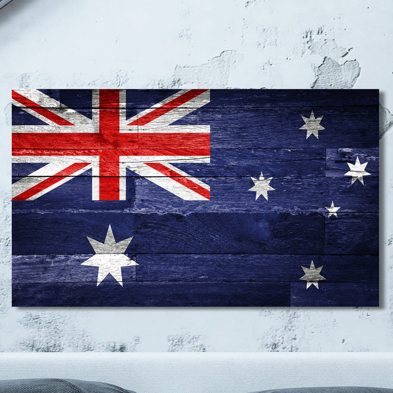 Australie drapeau-toile tendue, impression sur toile, H 36 po x l 60 po x P 1,5 po