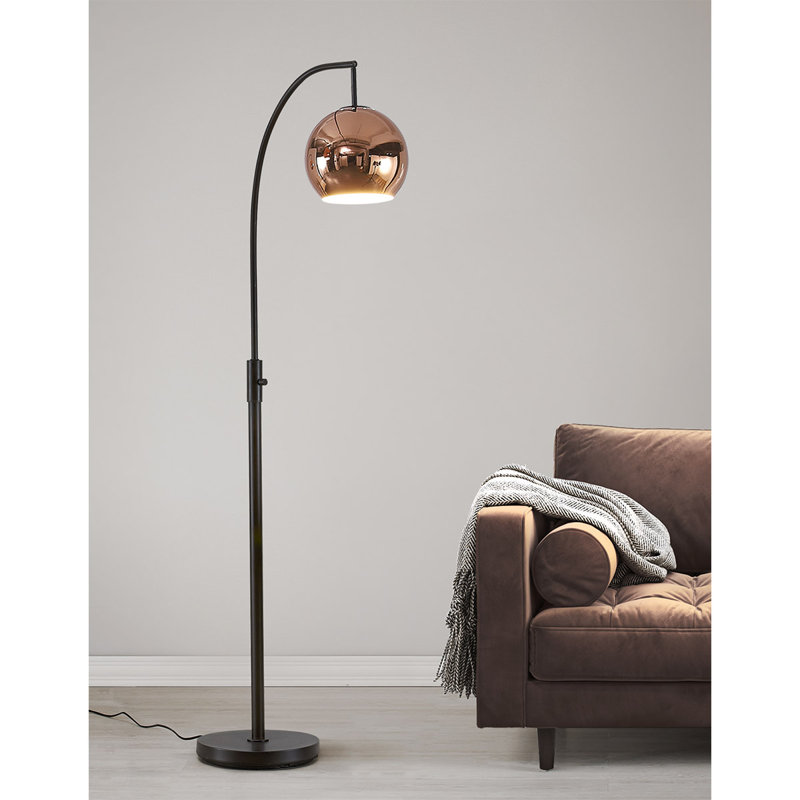 Eddo 68'' Arched Floor Lamp, Dark Bronze, Copper