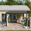 Pavillon de jardin mural en aluminium pour patio avec toit en acier galvanisé, véranda, rideaux et filet-96793219