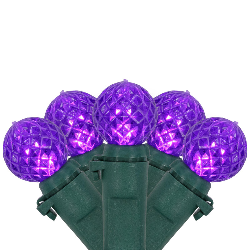Lumières de Noël DEL G12 Berry - fil vert 16 pi - 50 carats, Mauve