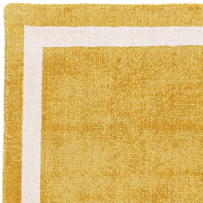 Anyi Bordered Handmade Yellow Area Rug, Rectangle 160 x 230cm