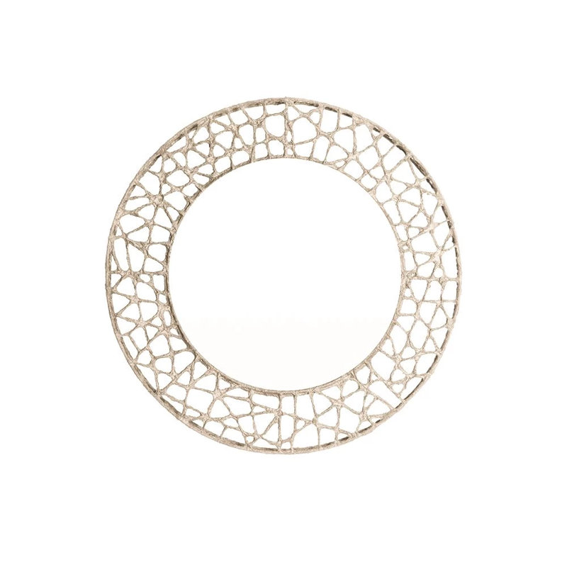 Cuc Me Round Mirror, Cream, 30" H x 30" W