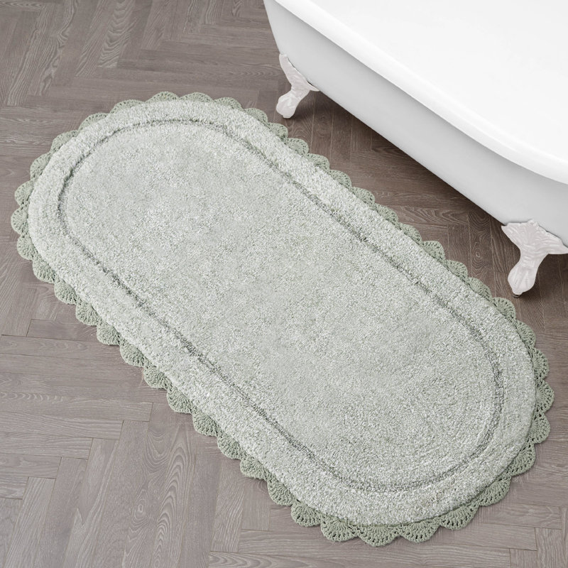 Tapis de bain en coton Laura Ashley Eloise, Simple - L 60 po x l 24 po, Vert