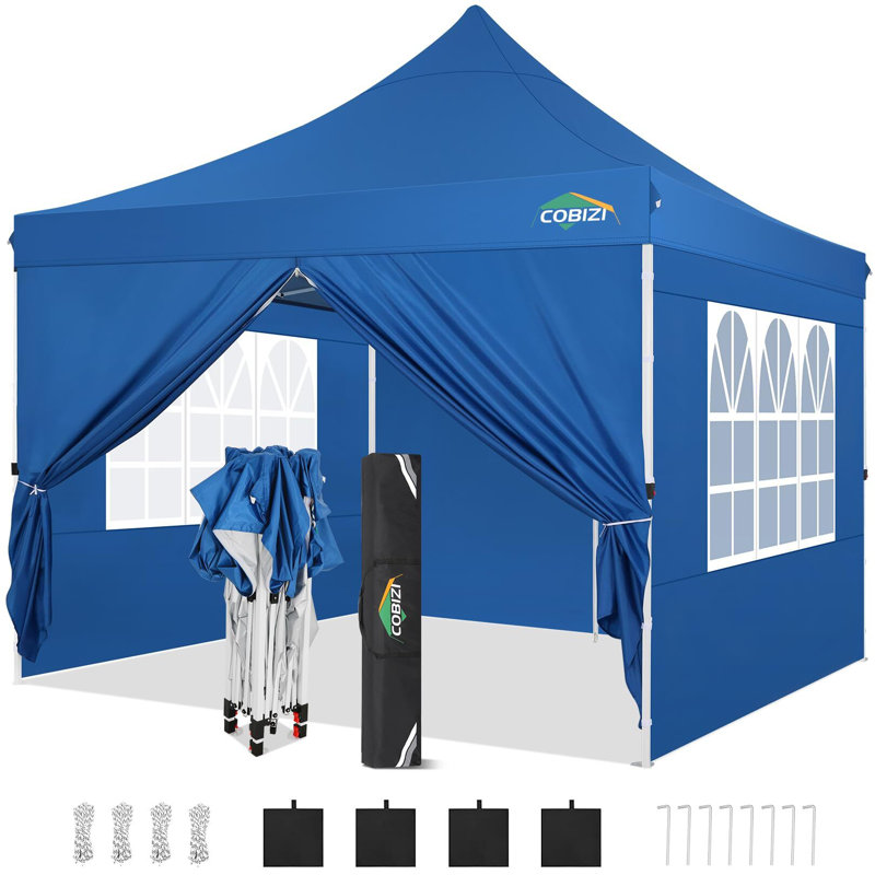 9.5 Ft. W x 9.5 Ft. D Pop-Up Canopy, Blue