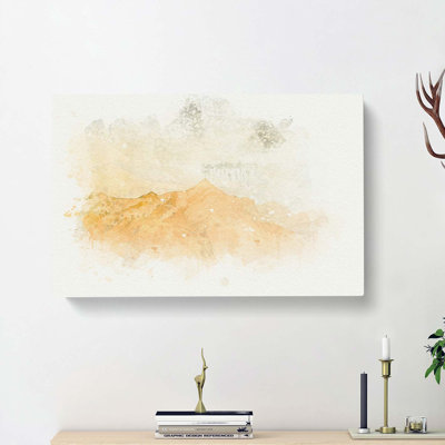 Distant Mountain in Abstract - Wrapped Canvas