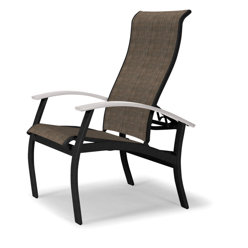 Chaise de patio Askar, Blanc, Taupe Harper Sunbrella®, Noir texturé