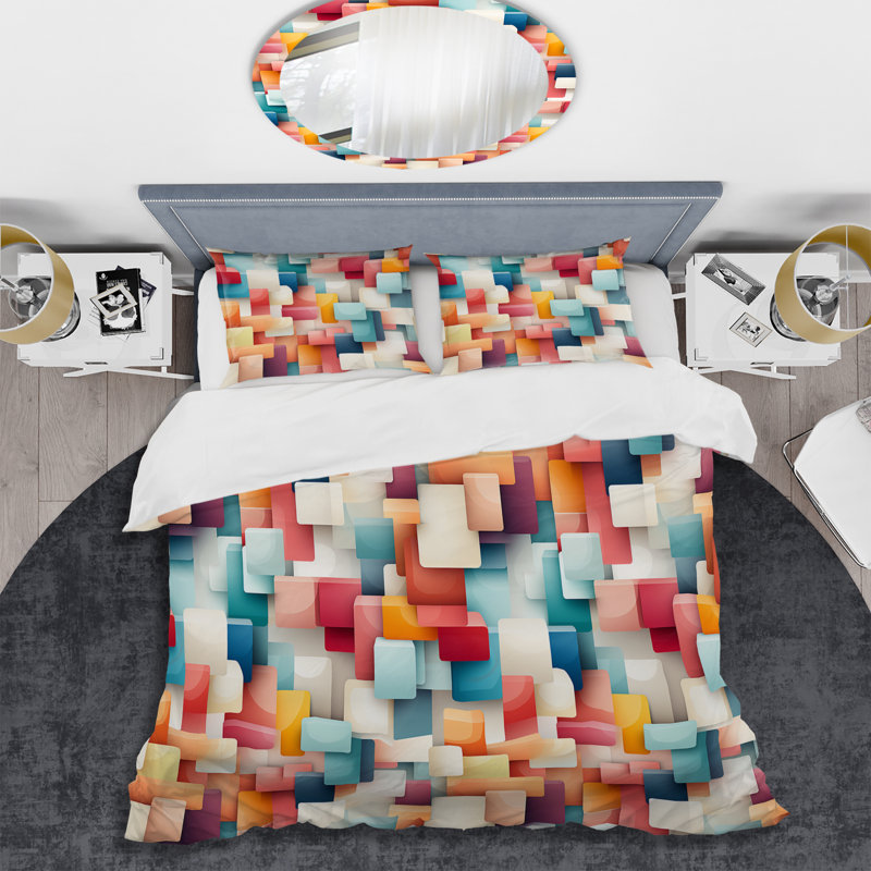 Literie Urban Tranquility III, Housse de couette pour grand lit et 2 taies décor