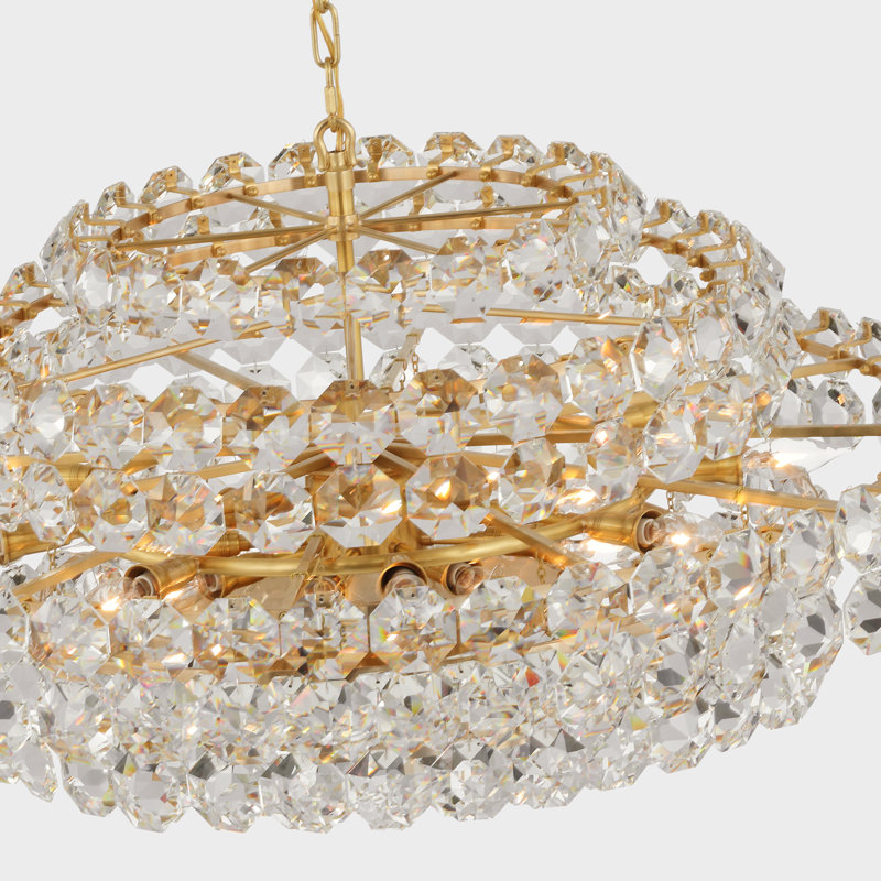 Sanger 18 - Light Chandelier, Hand-Rubbed Antique Brass