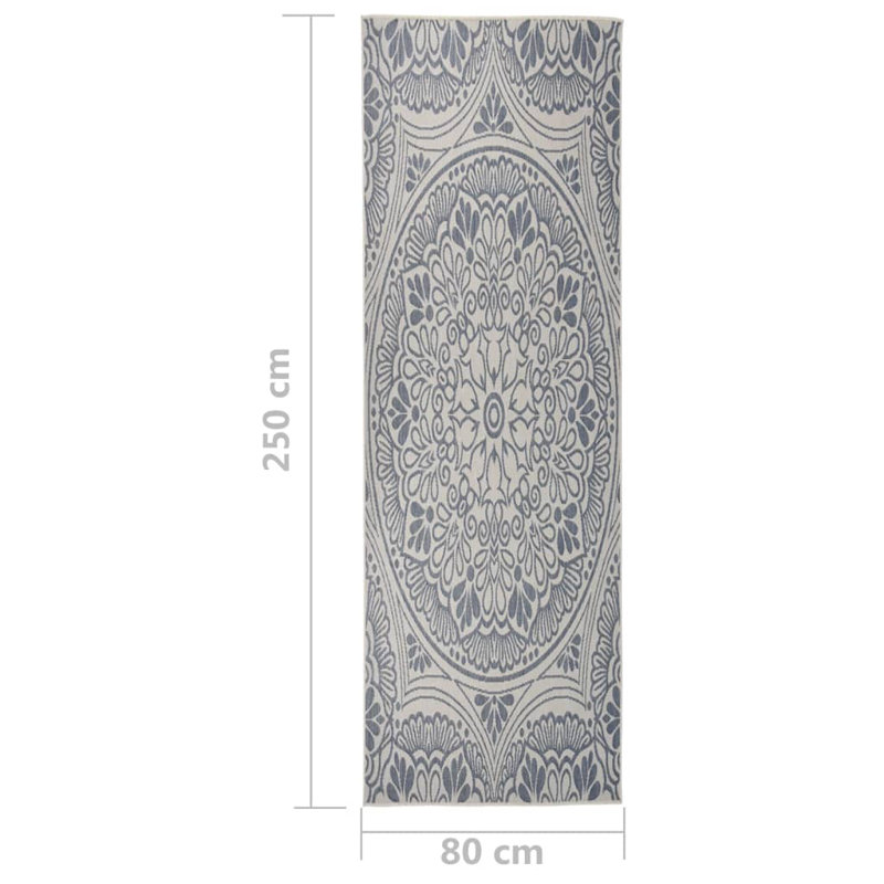Luro Rectangle Floral Hand Woven Indoor / Outdoor Area Rug, Rectangle 80 x 250cm