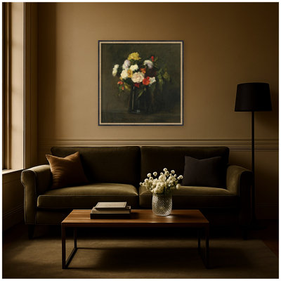 Fleurs 1861 Henri Fantin Latour by Nostalgia Prints Framed Mounted Canvas Wall Art Print