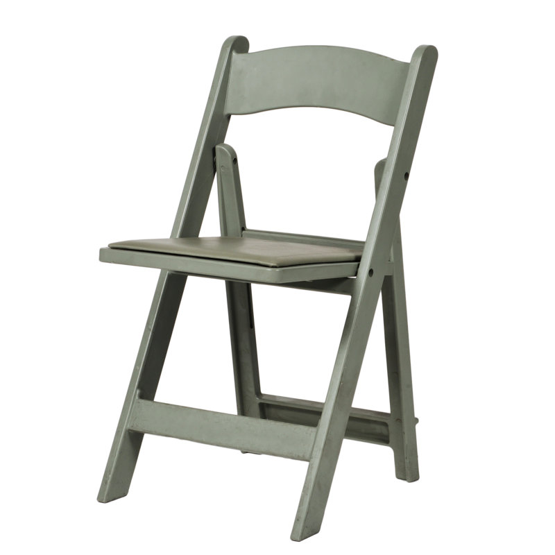 Chaise pliante rembourrée en résine, Gris